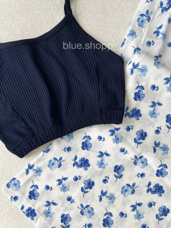 کراپ شلوار گل گلی زنانه