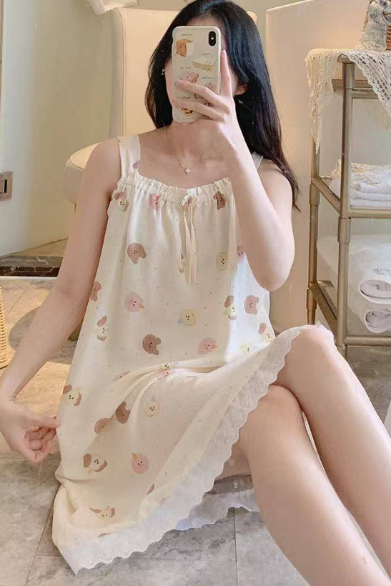سارافون نخ موسلین زنانه و دخترانه طرحدار وارداتی بدون کاپ کد ۱۵۱۲