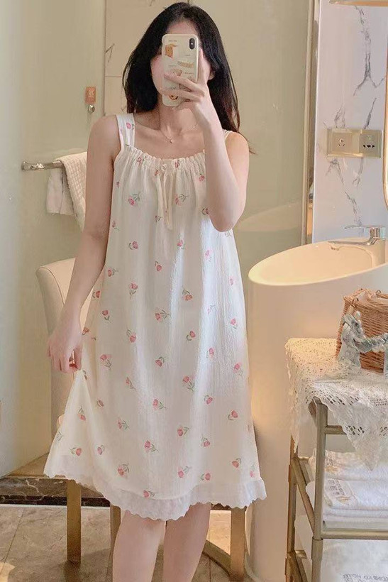 سارافون نخ موسلین زنانه و دخترانه طرحدار وارداتی بدون کاپ کد ۱۵۱۲