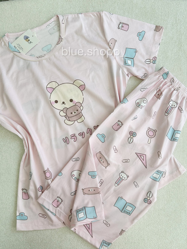 ست بلوز و شلوارک پینترستی نخ پنبه درجه ۱ زنانه ودخترانه وارداتی کد ۱۴۰۴