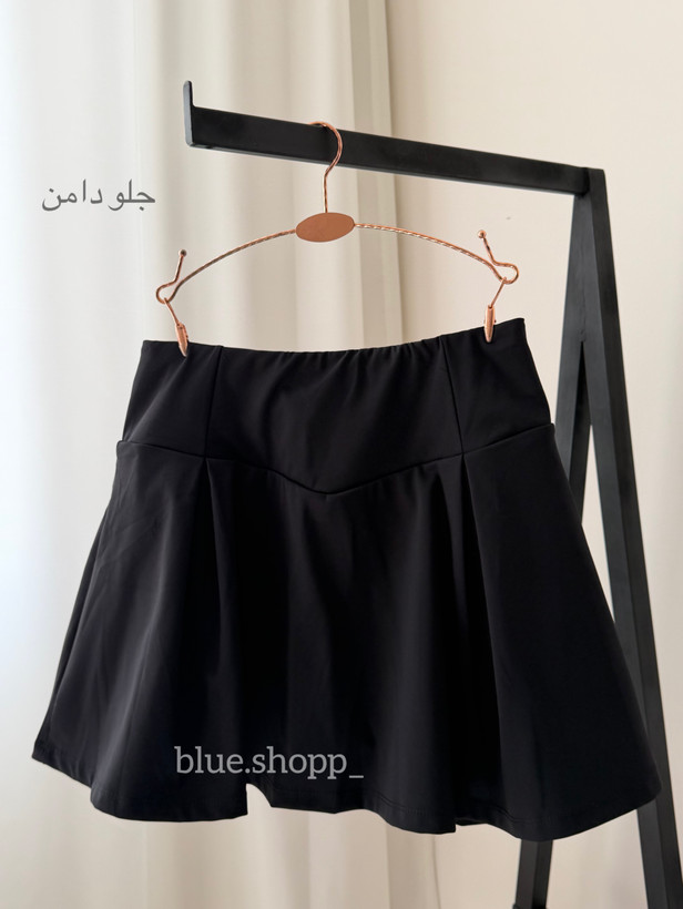 دامن تنیسی مشکی فلامنت زنانه وارداتی شورتکدار جیبدار کد ۱۳۴