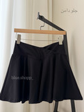 دامن تنیسی جلوهفتی زنانه مشکی فلامنت وارداتی شورتکدار جیبدار کد ۱۳۳