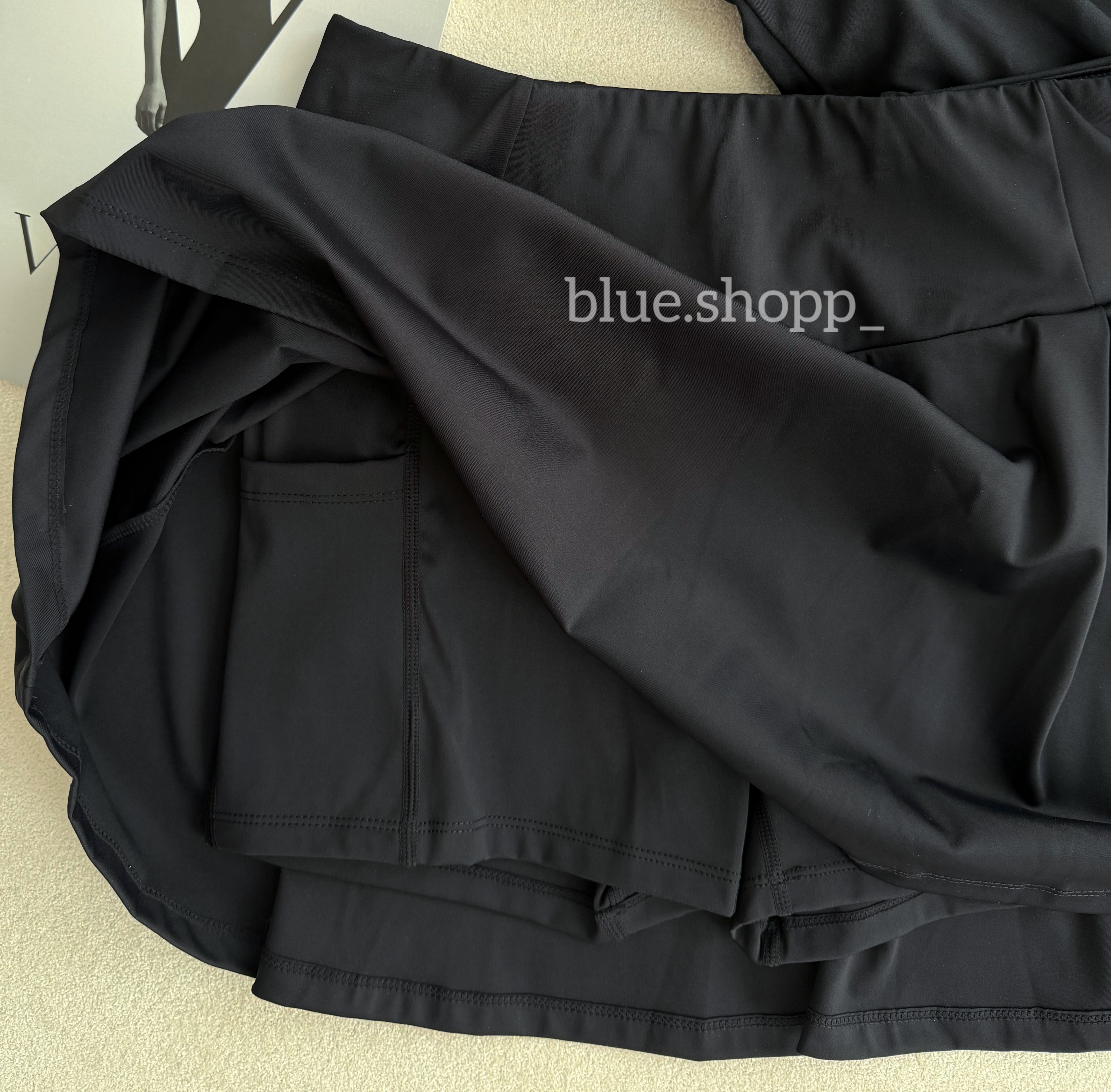 دامن تنیسی مشکی فلامنت زنانه وارداتی شورتک‌دار جیب‌دار کد ۱۳۴